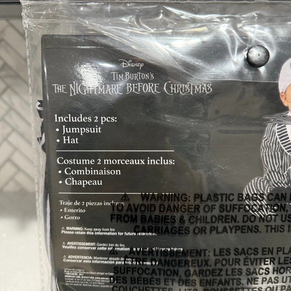 Disney Jack Skellington Infant Costume 6–9M Halloween 2pc Set NWT Nightmare Xmas - Picture 4 of 6